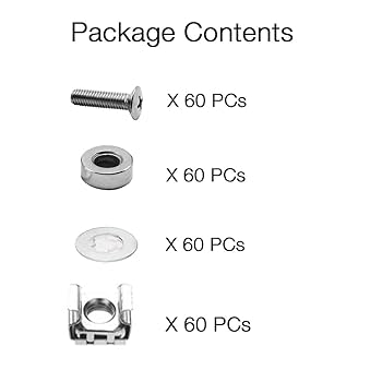 Amazon.com: Lancher 60-Pack M6 x 16mm Screws and Cage Nuts